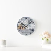 Polar Bear Cubs Snow Foto Runde Wanduhr (Zuhause)