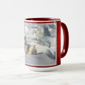 Polar Bear Cubs Snow Foto Tasse (VorderseiteRechts)