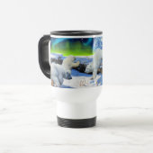 Polar Bear Cubs Spielen bei Snow Fantasy Art Tasse (Vorderseite Links)