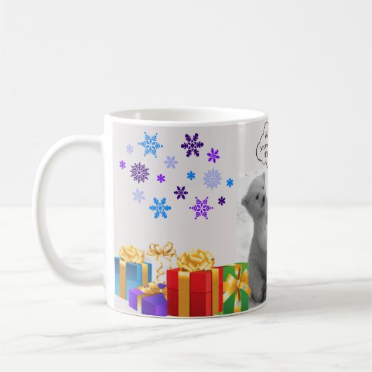 Polar Bear Cubs Weihnachtsfeiertage Tasse (Links)