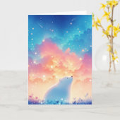 Polar Bear Daydreaming Karte (Gelbe Blume)