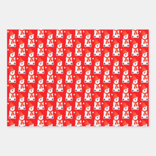 Polar Bear Designed Geschenkpapier Set (Vorderseite)