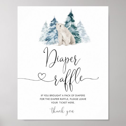 Polar bear Diaper Tombola Poster (Vorne)