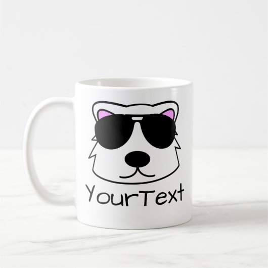 Polar Bear Doodle Face Personalisiert Coffee Tasse (Links)