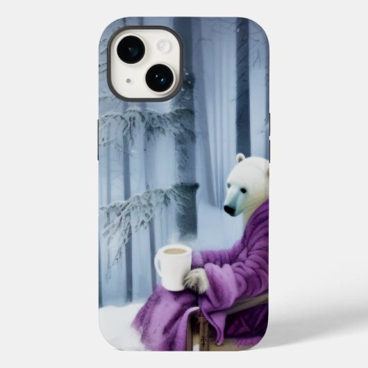 Polar Bear Drink Coffee Case-Mate iPhone Hülle (Rückseite)