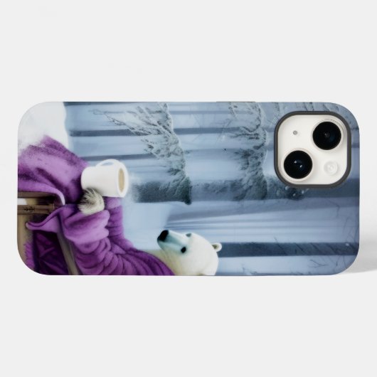 Polar Bear Drink Coffee Case-Mate iPhone Hülle (Rückseite (Horizontal))