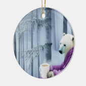 Polar Bear Drink Coffee Keramik Ornament (Links)