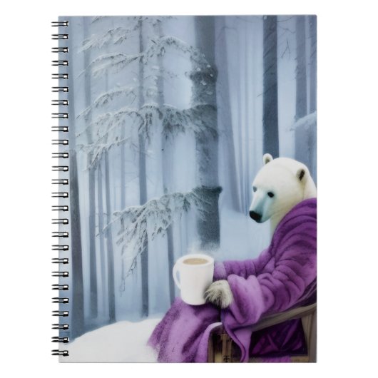 Polar Bear Drink Coffee Notizblock (Vorderseite)