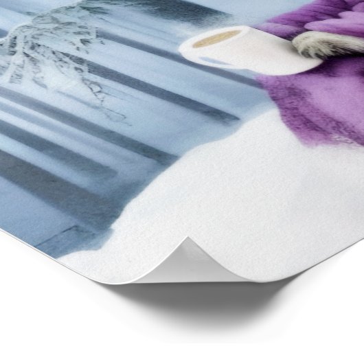 Polar Bear Drink Coffee Poster (Ecke)