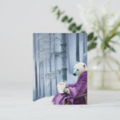 Polar Bear Drink Coffee Postkarte (Stehend Vorderseite)