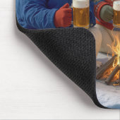 Polar Bear Drinking Around a Campfire  Mousepad (Ecke)