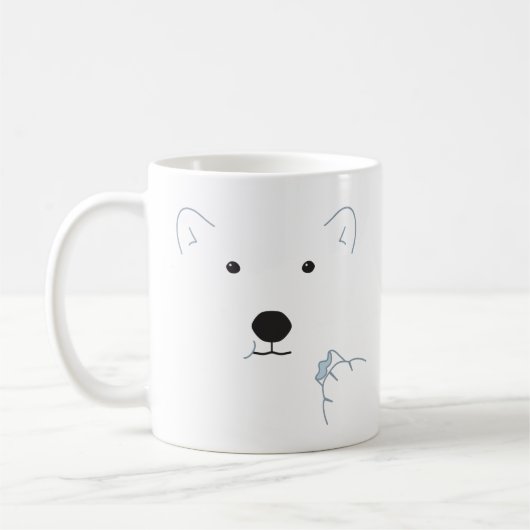 Polar Bear Eating a Marshmallow (Light Blue) Kaffeetasse (Links)