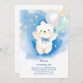 Polar Bear Erstgeburt Einladung (Vorne/Hinten)