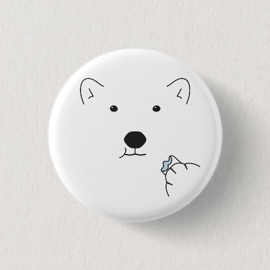 Polar Bear Ess a Marshmallow Button (Vorderseite)