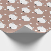 Polar Bear Face Herztier Geschenkpapier (Ecke)