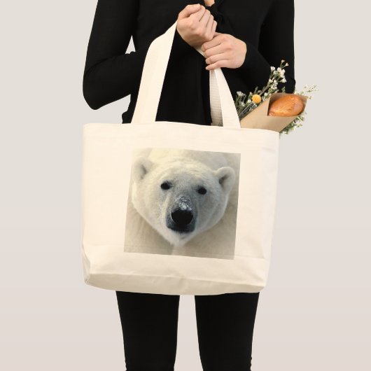 Polar Bear Face Jumbo Stoffbeutel (Vorderseite (Produkt))