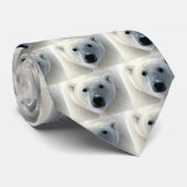 Polar Bear Face Krawatte (Gerollt)