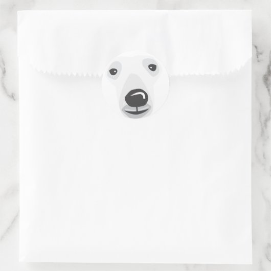 Polar Bear Face Runder Aufkleber (Tasche)