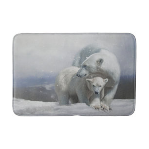 Polar Bear Family Bath Mat Badematte