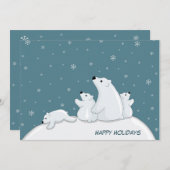 Polar Bear Family Feiertagskarte (Vorne/Hinten)