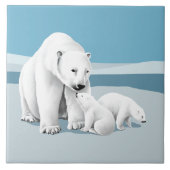 Polar Bear Family Fliese (Vorderseite)
