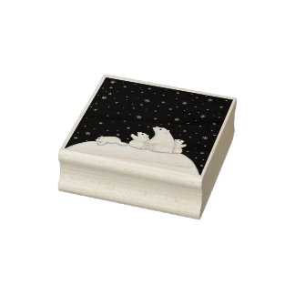 Polar Bear Family Gummistempel
