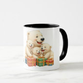 Polar Bear Family Holiday Mug Two-Tone Mug, 15 oz  Tasse (VorderseiteRechts)