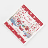 Polar Bear Family Holiday Party Paper Napkins Serviette (Ecke)