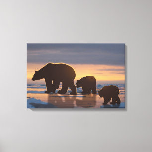 Polar Bear Family Leinwanddruck