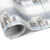 Polar Bear Family On an Ice Floe Geschenkpapier (Rolleneckpunkt)