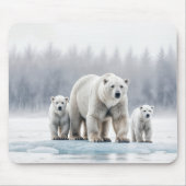 Polar Bear Family On an Ice Floe Mousepad (Vorne)