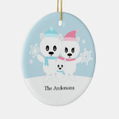 Polar Bear Family Ornaments Keramikornament (Rechts)