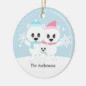 Polar Bear Family Ornaments Keramikornament (Links)
