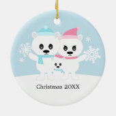 Polar Bear Family Ornaments Keramikornament (Hinten)