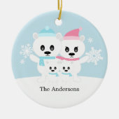 Polar Bear Family Ornaments Keramikornament (Vorne)