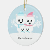 Polar Bear Family Ornaments Keramikornament (Links)