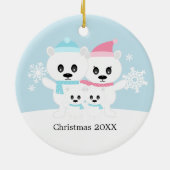 Polar Bear Family Ornaments Keramikornament (Hinten)
