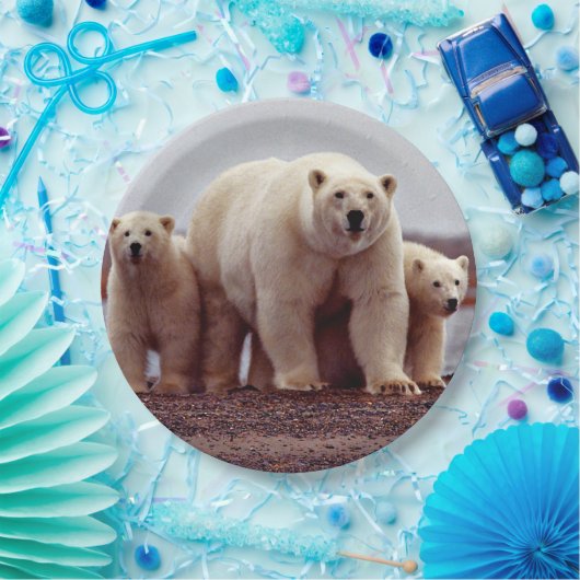 Polar Bear Family Pappteller (Party)