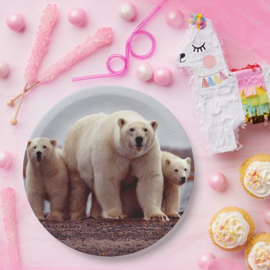 Polar Bear Family Pappteller (Party)