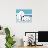 Polar Bear Family Poster (Heimbüro)