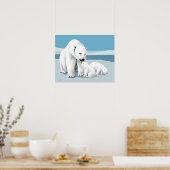 Polar Bear Family Poster (Küche)