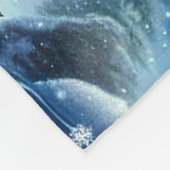 Polar Bear Family Snowy Scene Painting Fleecedecke (Ecke)