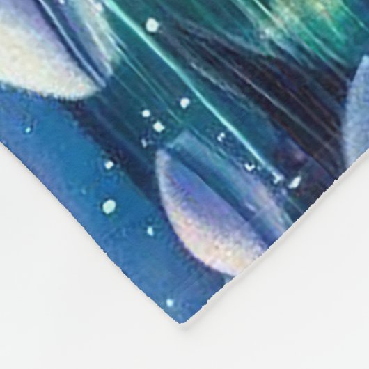 Polar Bear Family Snowy Scene Painting Fleecedecke (Ecke)