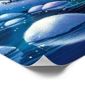 Polar Bear Family Snowy Scene Painting Poster (Ecke)