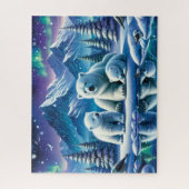 Polar Bear Family Snowy Scene Painting Puzzle (Vertikal)