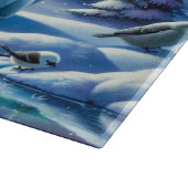 Polar Bear Family Snowy Scene Painting Schneidebrett (Ecke)