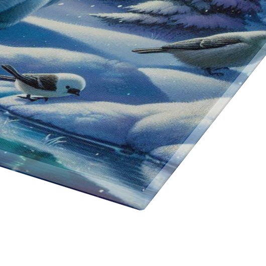 Polar Bear Family Snowy Scene Painting Schneidebrett (Ecke)