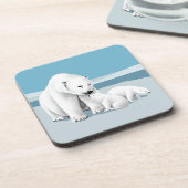 Polar Bear Family Untersetzer (Linke Seite)