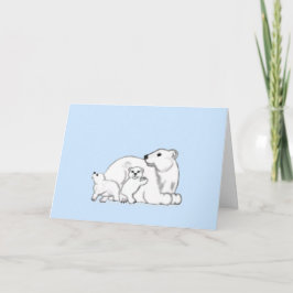 Polar Bear Family Winter Love Card Karte