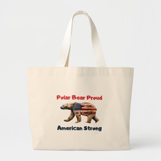 Polar Bear Flag Amerika Jumbo Stoffbeutel (Vorne)